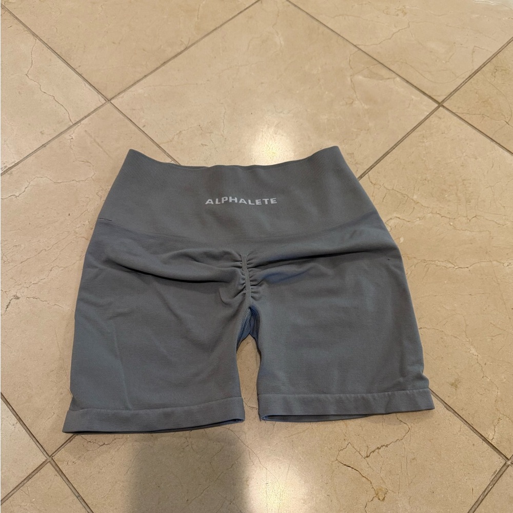 Alphalete Gray Bike Shorts High-Rise Performance